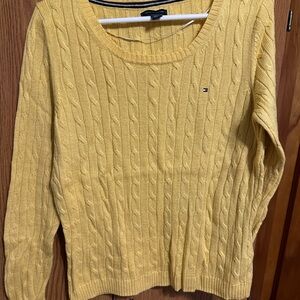 Tommy Hilfiger Women's Yellow Cable Knit Sweater